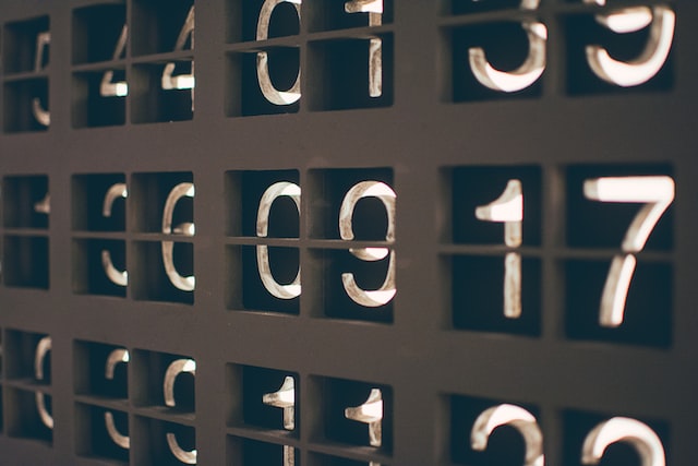 Seemingly random numbers displayed on a machine