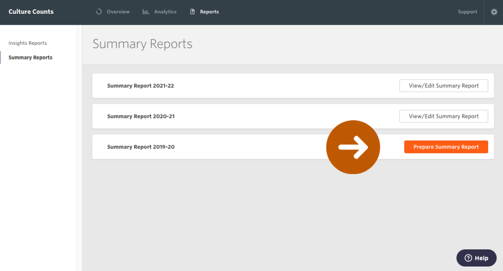 Screenshot of 'Prepare summary report' button