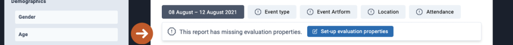 Screenshot of 'Set up evaluation properties' button