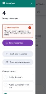 screenshot of the 'tools' feature available when completing an 'interviewer' survey offline