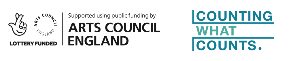 Arts Council England Logo and Counting What Counts Logo