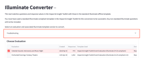Screenshot displaying the Illuminate Converter tool, highlighting the troubleshooting section
