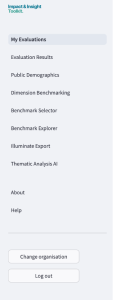 Screenshot showing the different pages within the Reporting Dashboard