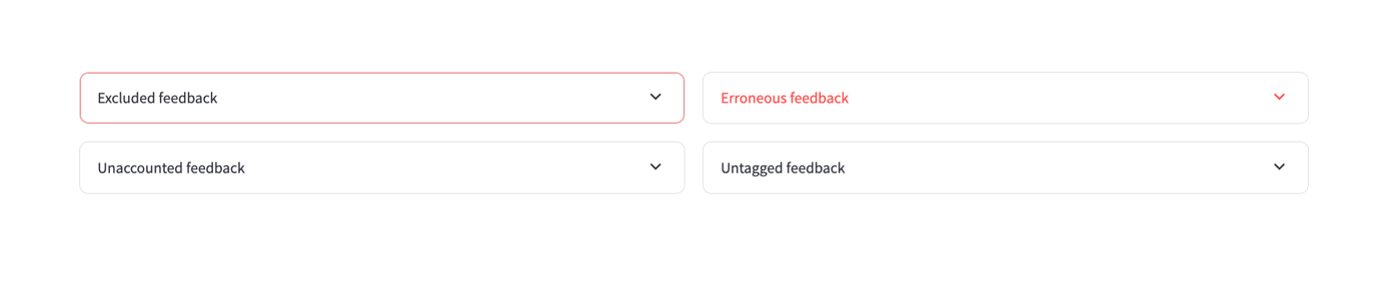 freetext thematic analysis page showing dropdown tab options at the bottom of the page