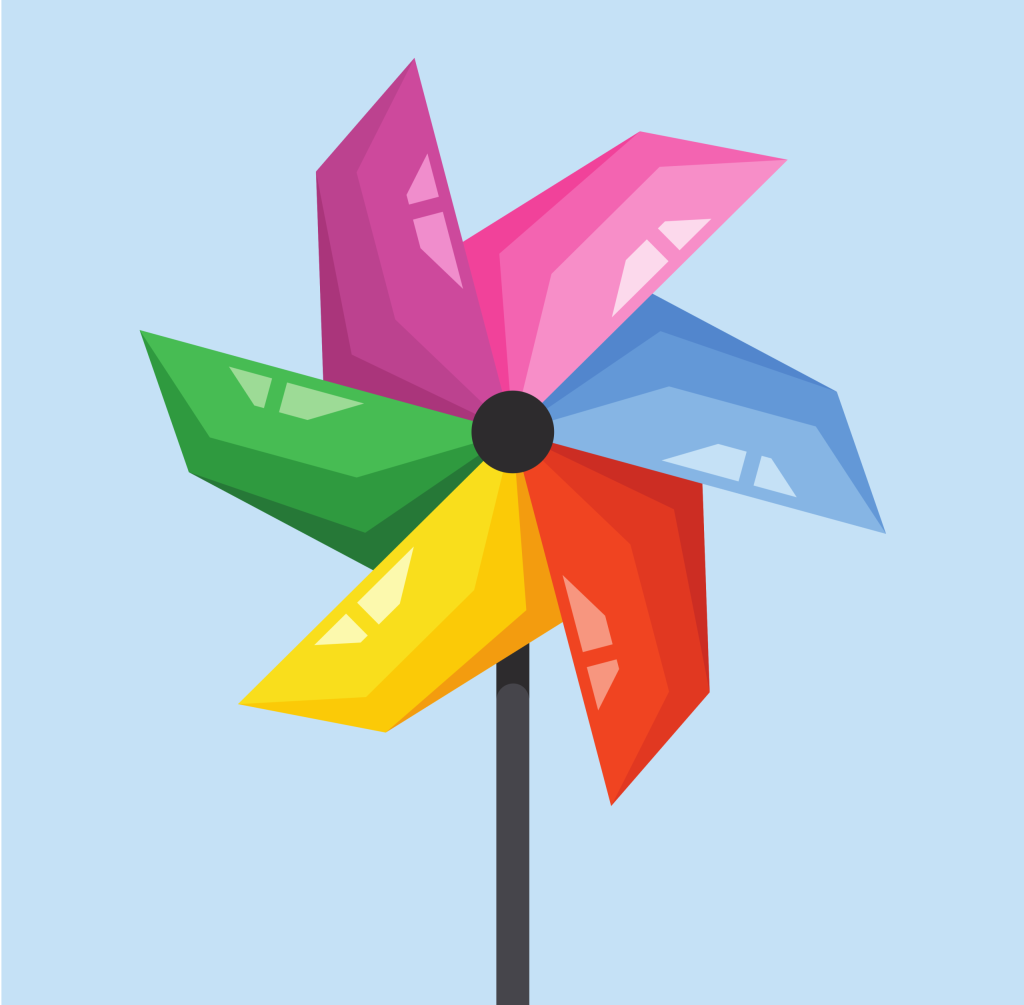 multicoloured windmill